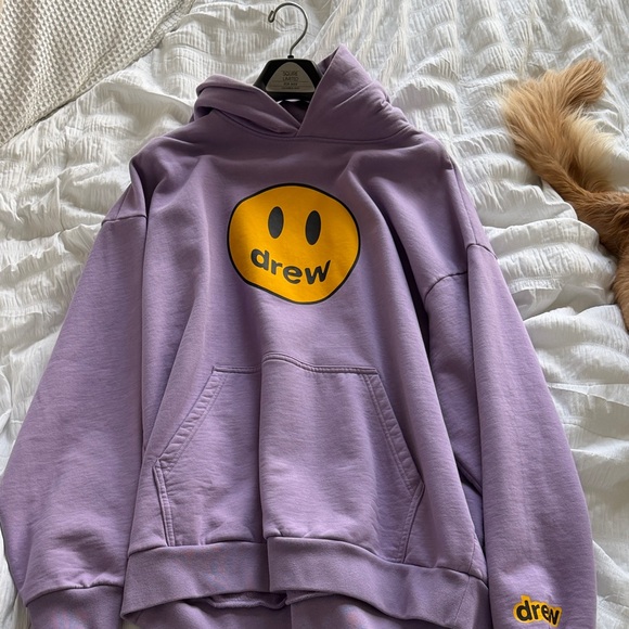 DREW Lavender Hoodie with Gold Emblem